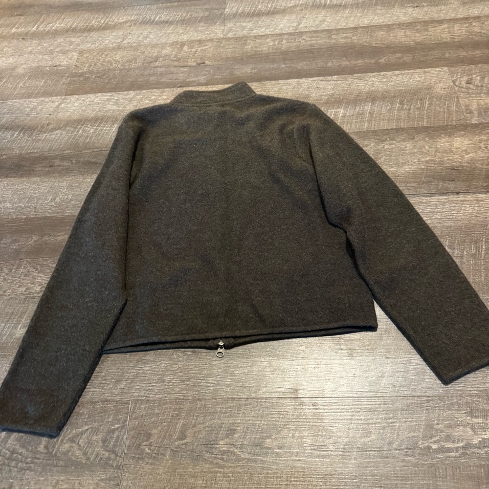 Woolrich Brown Wool Zip Up Cardigan Sweater - Picture 5 of 6